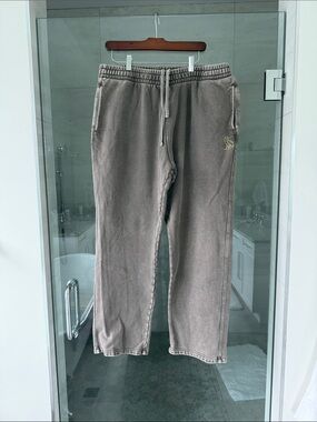 Men’s October’s Very Own Gray Drawstring Sweatpants with Embroidered Detail